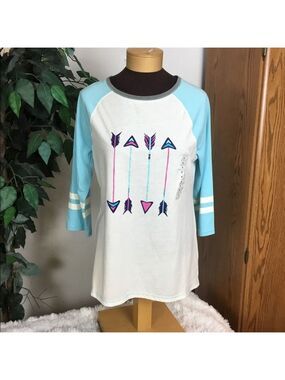 Relativity Intimates med Aqua Arrow sleep/lounge tee 3/4 sleeve